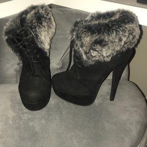 Fur ankle boots